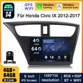 4+64G Android 14 Autoradio Für Honda Civic IX 2012-2017 Carplay WiFi FM Navi Kam