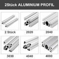 2x ALU Profil Aluprofil 20x20 20x40 30x30 40x40 40x80 Nut 6 8 Aluminium Profil