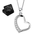925 Silber Halskette mit Herz Anhänger Herzkette für Damen Frau Ehefrau Geschenk