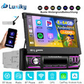 4+64G 1 DIN 7 Zoll Flip Out Autoradio Android 15 Carplay GPS WIFI FM BT 7Farben
