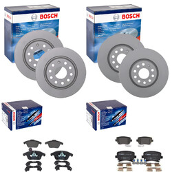 BOSCH BREMSSCHEIBEN + BELÄGE VORNE+HINTEN passend für VW TIGUAN 5N Bj. 2007-2015VA 312x25mm | HA 282x12mm | alle Modelle / Motoren