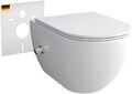 Spülrandlose Toilette Hänge WC mit Bidet Dusch WC Schallschutz & Armatur Bad 