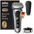 Braun Series 9 Pro+ 9517s Rasierer mit Trimmer und Ladestation Silber Wet & Dry