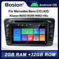 Android 12 Autoradio Für Mercedes Benz C/CLK/G Klasse W203 W209 W463 Vito DVD AM