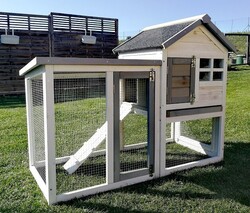 Hasenstall ISO CAGE XXL Kleintiergehege Kaninchenstall Käfig Hase Stall GehegeWetterfester Rückzugsbereich✅Ausziehbodenwanne✅Lasiert✅
