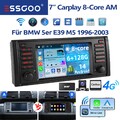 Autoradio Android 14 128GB Carplay DAB+ KAM Für BMW 5er E39 M5 1996-2003 NAVI AM