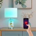 Nachttischleuchte Tischlampe Beistellleuchte CCT App Smart LED dimmbar Glas RGB