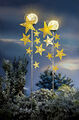 LED-Gartenstecker Sternenschweif mit Silberglitter 2er-Set je 100 cm hoch