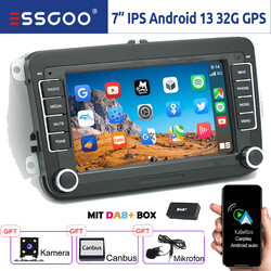Für VW GOLF Tiguan Passat EOS DAB+ Carplay 32G Android 14 Autoradio Navi MIK KAM
