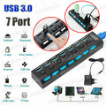 USB 3,0 HUB Verteiler Splitter Adapter Super Speed Datenhub 7 Port Laptop DE