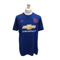 Adidas blau Manchester United FC Fußball Shirt Herren UK Größe L I292