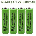 4X Akku AA 3800 mAh Wiederaufladbar Batterien Rechargeable für Viele Geräte 1,2V