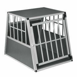 Alu Hundebox 65x85 Transportbox Hundetransportbox Für Auto Grau/Silber 0005