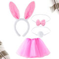 Bunny Kostüm Zubehör: 4-teiliges Set in Rosa für Ostern Party Dress