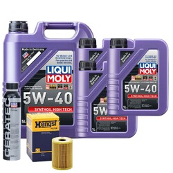 Motoröl 5W40 LIQUI MOLY Synthoil High Tech 8L+HENGST Ölfilter +Cera Tec