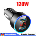 120W  Zigarettenanzünder Dual USB Ladegerät KFZ LKW Auto Ladeadapter Handy
