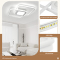 ZMH Modern Schlafzimmerlampe mit Fernbedienung LED Deckenleuchte Metall 48W
