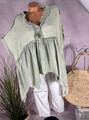 NEU ausgefallen Long Shirt Tunika Italy musselin mix washed out SALBEI 42 44 46