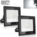 2X 50W LED Fluter Scheinwerfer Außen Strahler Lampe IP66 Garten Flutlicht 6500K
