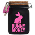 Spardose Geld Geschenk Ideen Bunny Money Schwarz Pink Größe L 1 Liter 