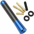 Auto Dach Kurz Stab Antenne 8cm Carbon Alu Blau Radio Universal Adapter Fuß DAB