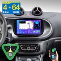 Apple Carplay 4+64G Android 15 Autoradio Navi GPS für Smart Fortwo Forfour 453