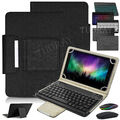 QWERTZ Bluetooth Tastatur Maus Schutzhülle Für 9.7-11'' Tablet Universal Tasche
