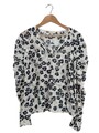 TED BAKER Schlupf-Bluse Damen Bluse Gr. DE 38 weiß-hellgrau-schwarz Casual-Look