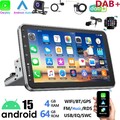 DAB+ 4+64GB Android 15 Carplay Autoradio GPS Navi 1 DIN 360° Drehbar Bildschirm