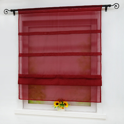 Raffrollo Transparent Raffgardinen mit Tunnelzug Fenstergardine Küche Wohnzimmer