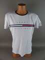Tommy Hilfiger Damen Shirt XL weiß Logo Print Rundhals kurzarm Regular (20467)