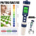 5in1 Wasser Messgerät Digital PH TDS&EC Wert Tester Meter für Pools Trinkwasser