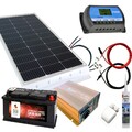 Wohnmobil Solaranlage 150 Watt Set LCD Laderegler Batterie Solarakku 12Volt weiß