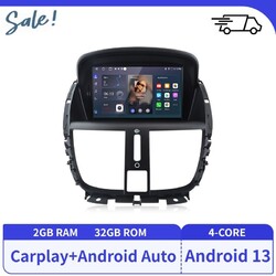 7" Android13 Autoradio Carplay Für Peugeot 207 06-2015 GPS Navi DAB+ WIFI 2+32G