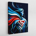 Leinwandbild Poster Acryl Glas Pop-Art Superman Gaming Room Wand print Superheld
