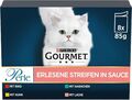 PURINA GOURMET Perle Erlesene Streifen Katzenfutter nass, Sorten-Mix, (80 x 85g)