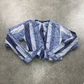 Ralph Lauren Damenhemd überarbeitet Blare 100 % Baumwolle blau gestreift Design M