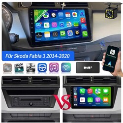 6+128GB Android13 Autoradio Carplay GPS DAB Navi für Skoda Fabia 3 MK3 2014-2020