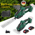 2 IN 1 Akku Heckenschere Grasschere Strauchschere 24V mit 2Akkus Und Ladegerät