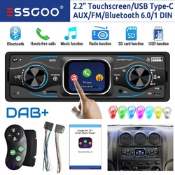 Autoradio mit DAB+ Bluetooth 6.0 Freisprech Touchscreen 7 Farbe 1 DIN USB SD Aux