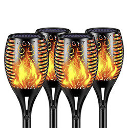 2/4x Solarleuchte LED Solar Garten Flammen Fackeln Beleuchtung außen Solarlampe