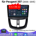 Für Peugeot 207 CC 2006-2015 9" Android 13 Autoradio GPS Navi DAB CarPlay WIFI