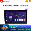 Carplay Android 13 Für Skoda Fabia II 2008-2013 Autoradio GPS Nai DAB SWC 6+128G