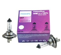 2 Stück Halogenlampe Glühbirne PHILIPS Vision Plus H7 12V 55W