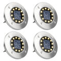 4x 12LED Solarleuchte Bodenstrahler Außen IP65 Gartenleuchten Garten Solarlampen
