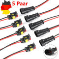 10x Auto Stecker Steckverbindung Steckverbinder 2-Polig Wasserdicht KFZ-Kabel