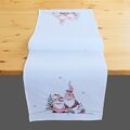 Tischläufer 40 x 140 Tischdecke Weihnachten Wichtel Weihnachtsdeko weiß rot