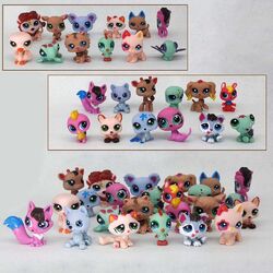 24pcs Littlest Pet Shop Lot Tiere Hasbro LPS Figur Spielzeug Hund Löwe Katze
