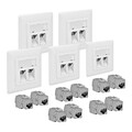 5x Cat6A Netzwerkdose Datendose mit Keystone Jack Modul RJ45 10GB LAN ProfiPatch