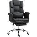 Bürostuhl, Ergonomisch Schreibtischstuhl mit Liegefunktion, Lendenkissen Schwarz